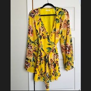 Medium Tularosa Yellow Dahlia Wrap Dress